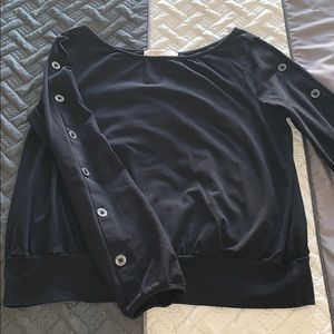 Michael Korda button sleeves top